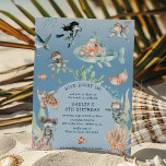 Scuba Diving, Snorkelling, Beach Kids Birthday Invitation<br><div class="desc">Dive Right In! A wonderful watercolor ocean scene kids birthday party invitation - perfect for celebrating a special birthday down at the beach, whether you'll be snorkelling, scuba diving or just splashing around in the waves. Design features adorable sea life creatures, such as turtles, clown fish, octopus, sting ray and...</div>