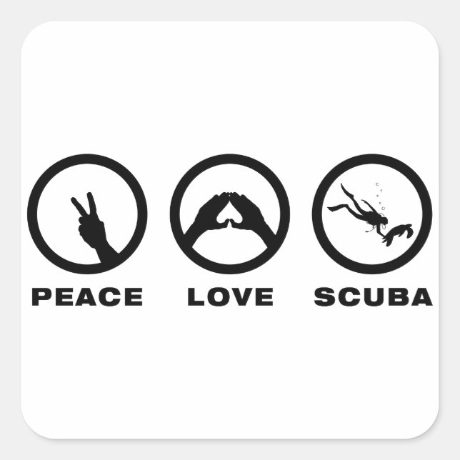 Scuba Diving Square Sticker (Front)