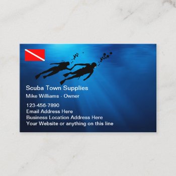 Scuba Diving Supplies And Classes Business Card by Luckyturtle at Zazzle