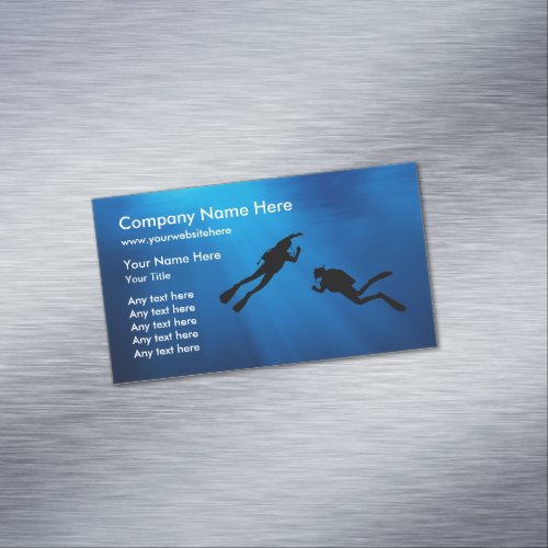 Scuba Diving Theme Business Card Magnet