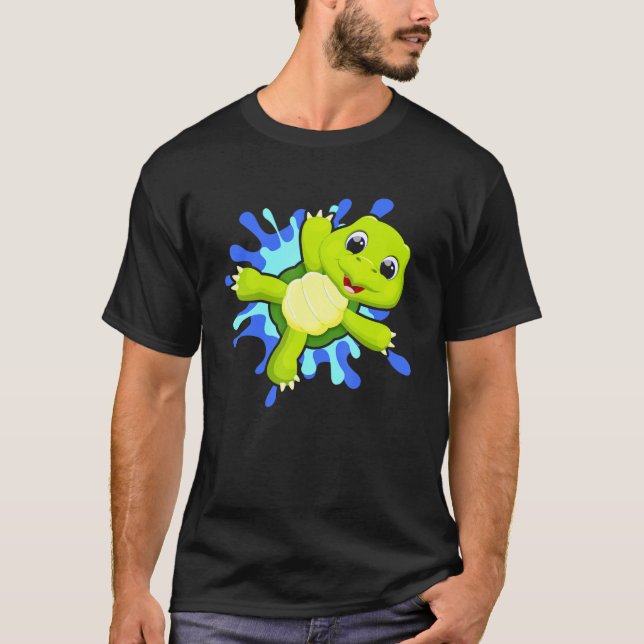 Scuba Diving Turtle Diving Diver Ocean  1 T-Shirt (Front)