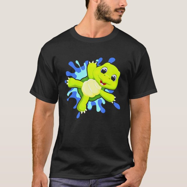 Scuba Diving Turtle Diving Diver Ocean 1 T-Shirt (Front)