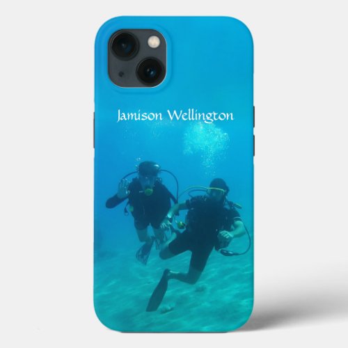 Scuba Diving Two divers underwater Personalize iPhone 13 Case