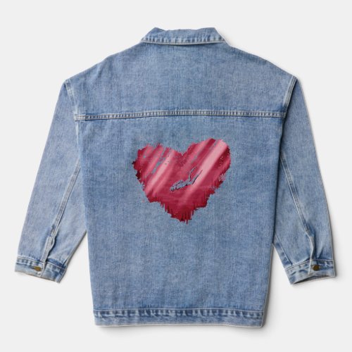 Scuba Diving Valentines Day Stealing Hearts For Me Denim Jacket