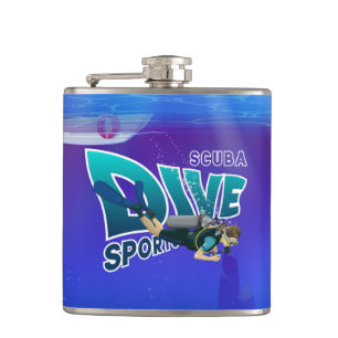 Scuba Diving   Vinyl Wrapped Flask