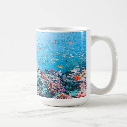 Scuba Diving With Colorful Reef And Coral Coffee Mug