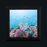 Scuba Diving With Colorful Reef And Coral Keepsake Box<br><div class="desc">Scuba diving with colorful reef and coral fishes.</div>