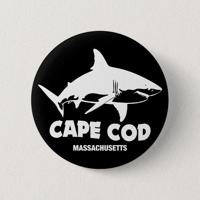 Scuba Diving With great White Sharks - Cape Cod Button (Front)