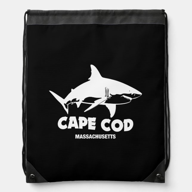 Scuba Diving With great White Sharks - Cape Cod Drawstring Bag (Front)