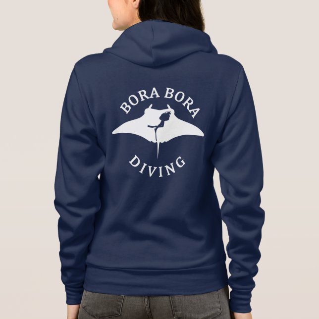 Scuba Diving With Manta Rays At Bora Bora Hoodie (Back)