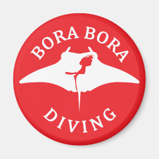 Scuba Diving With Manta Rays At Bora Bora Magnet