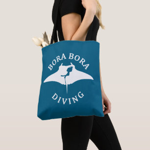 Scuba Diving With Manta Rays At Bora Bora Tote Bag