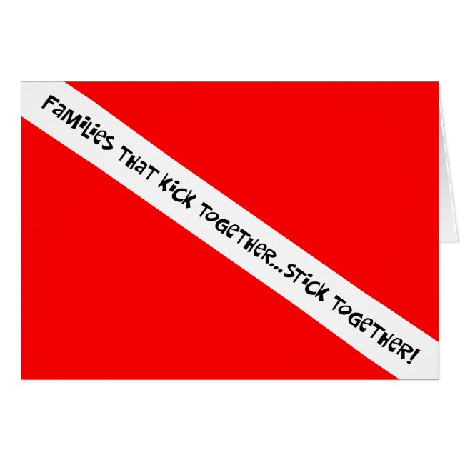 Scuba Families Kick Together Stick Together Cards (Front Horizontal)