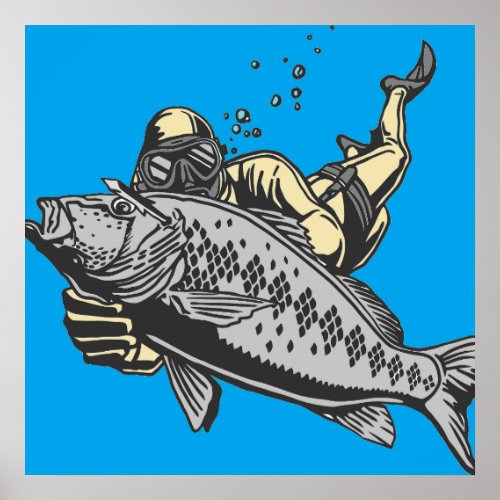 Scuba Fishing Poster
