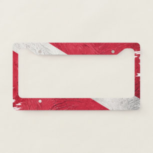 Scuba flag, Brush stroke, Diver down, Dive Flag License Plate Frame