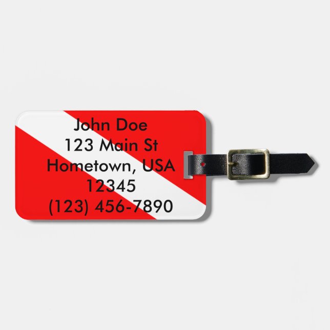 Scuba Flag Luggage Tag (Front Horizontal)