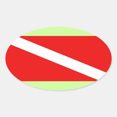 Scuba Flag Oval Sticker