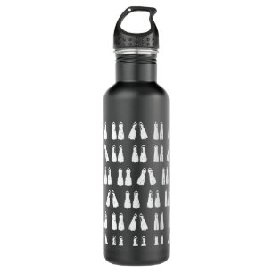 Scuba Flippers Black and White Pattern Stainless Steel Water Bottle