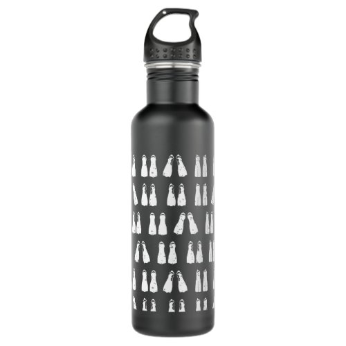 Scuba Flippers Black and White Pattern Stainless Steel Water Bottle