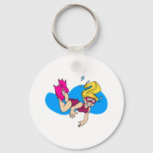 Scuba girl keychain