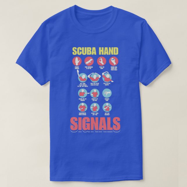 Scuba Hand Signals Diver Hand Sign T-Shirt (Design Front)