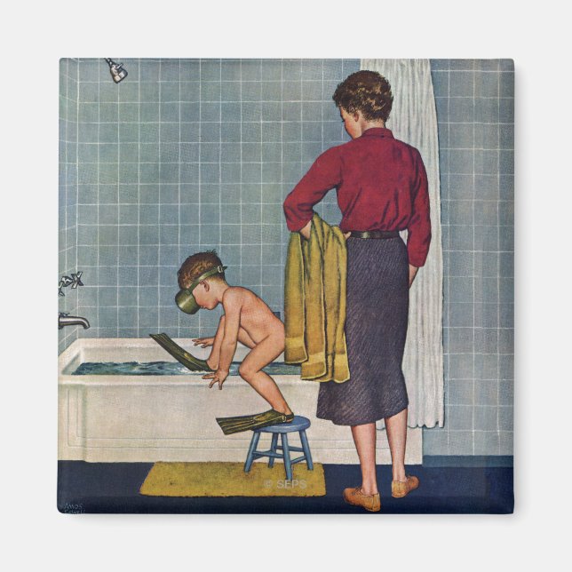 Scuba in the Tub Magnet (Front)