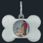Scuba in the Tub Pet Tag<br><div class="desc">Artist: Amos Sewell | Boy taking bath in flippers and mask</div>