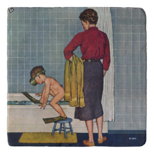 Scuba in the Tub Trivet