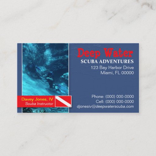 Customizable Scuba Instructor Business Card
