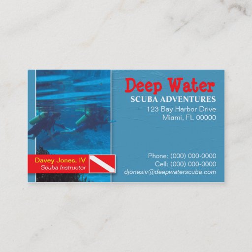 Customizable Scuba Instructor Business Card