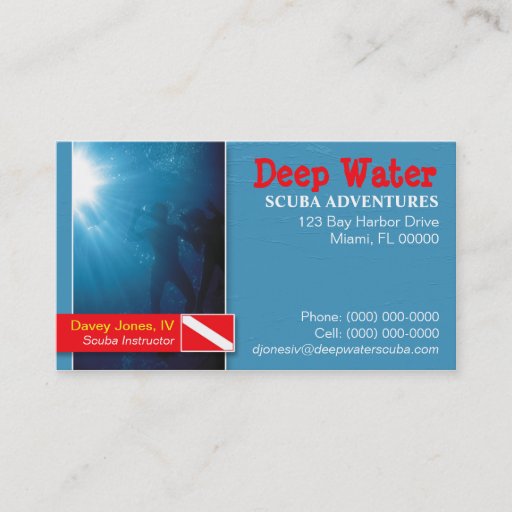Customizable Scuba Instructor Business Card