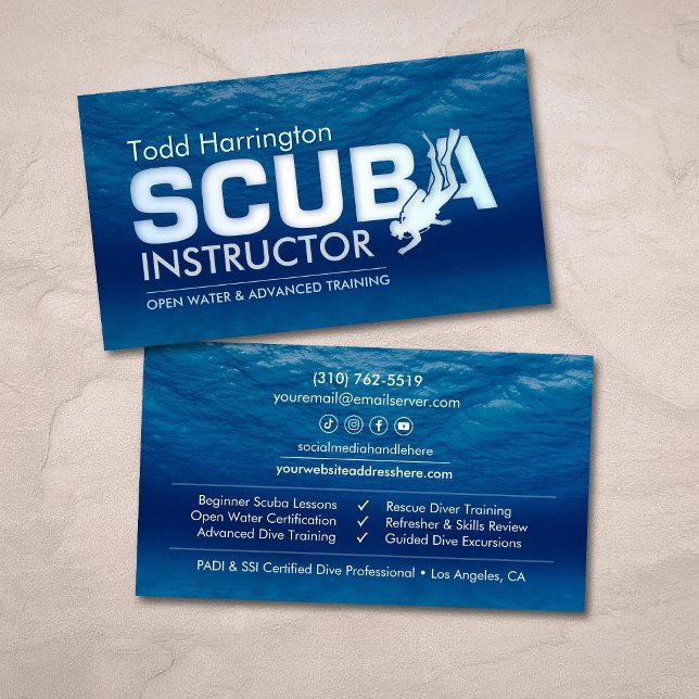 Scuba Instructor - Dive coach  Business Card (Creator Uploaded)