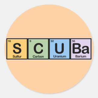 Scuba made of Elements Classic Round Sticker