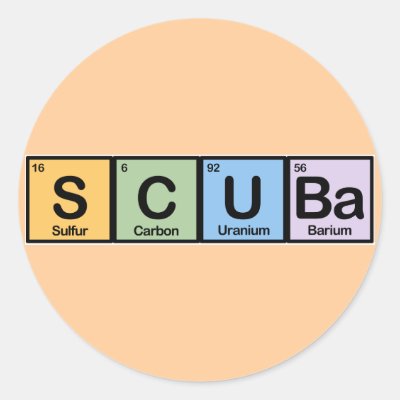 Scuba made of Elements Classic Round Sticker