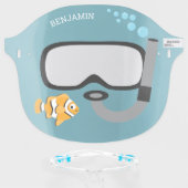 Scuba Mask with Snorkel, Clown Fish, Water, Name (Front w/Glasses)