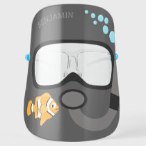 Scuba Mask with Snorkel, Clown Fish, Water, Name