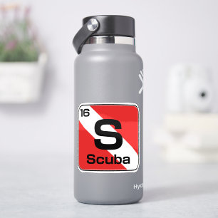 Scuba Periodic table dive flag sticker