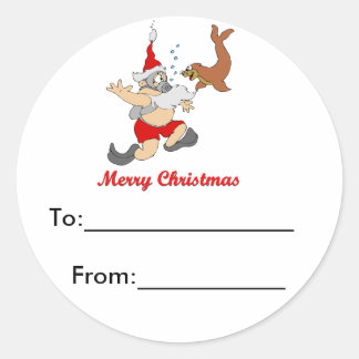 Scuba Santa Package Sticker