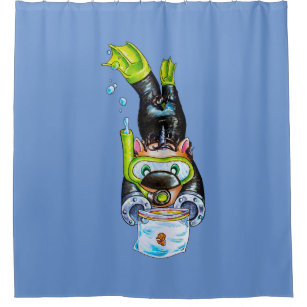 Scuba Diving Shower Curtains Zazzle, Scuba Blue Shower Curtain