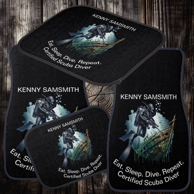 Scuba Soul: Dive, Laugh, Repeat! Car Floor Mat (Creator Uploaded)