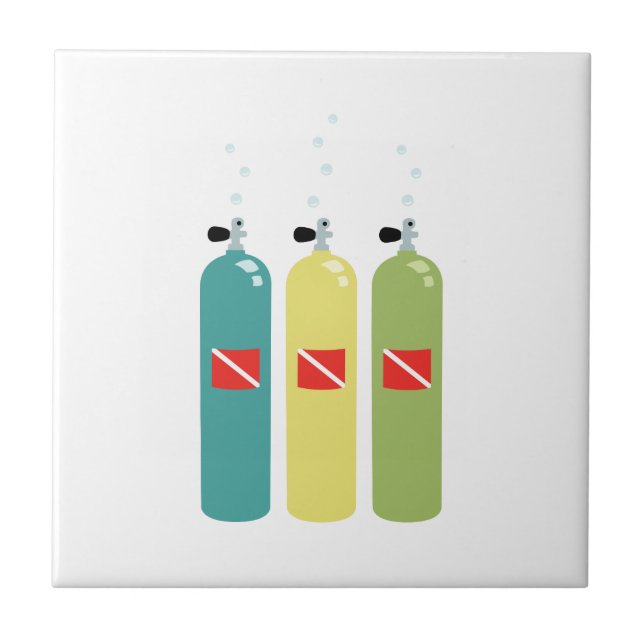 Scuba Tanks Ceramic Tile (Front)