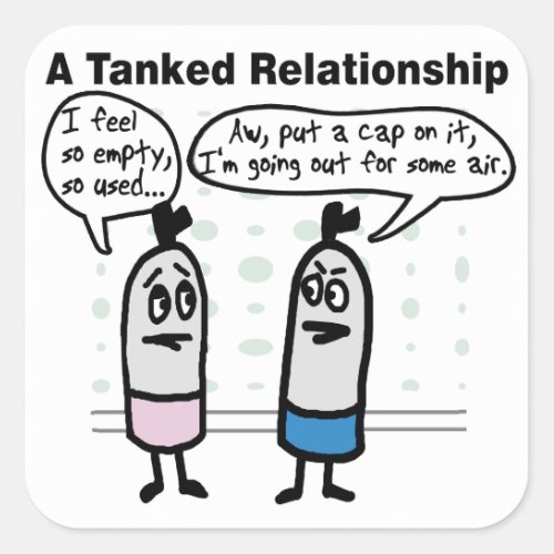 Scuba Tanks Relationship Square Sticker