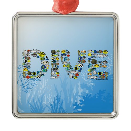 Scubadorable DIVE Metal Ornament