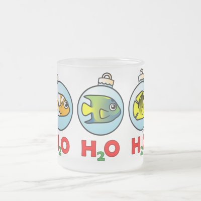 Scubadorable H2O H2O H2O Frosted Glass Coffee Mug