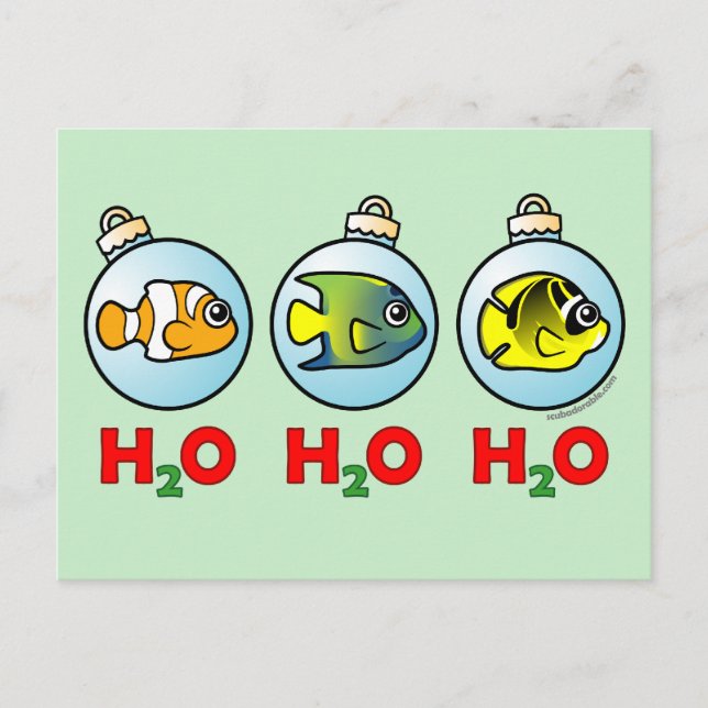 Scubadorable H2O H2O H2O Holiday Postcard (Front)