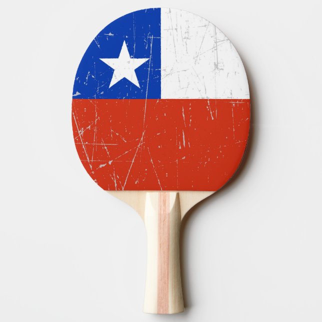 Scuffed and Scratched Chilean Flag Ping-Pong Paddle (Back)