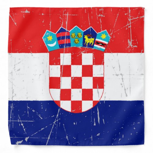Scuffed and Scratched Croatian Flag Bandana