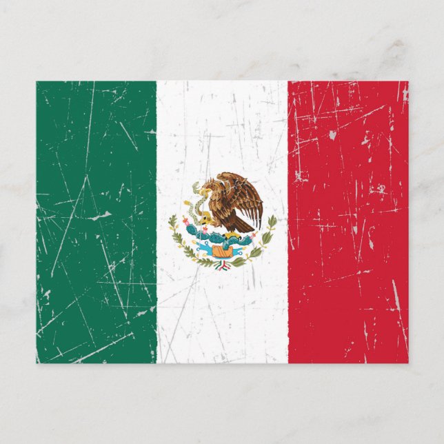 Scuffed and Scratched Mexican Flag Postcard (Front)