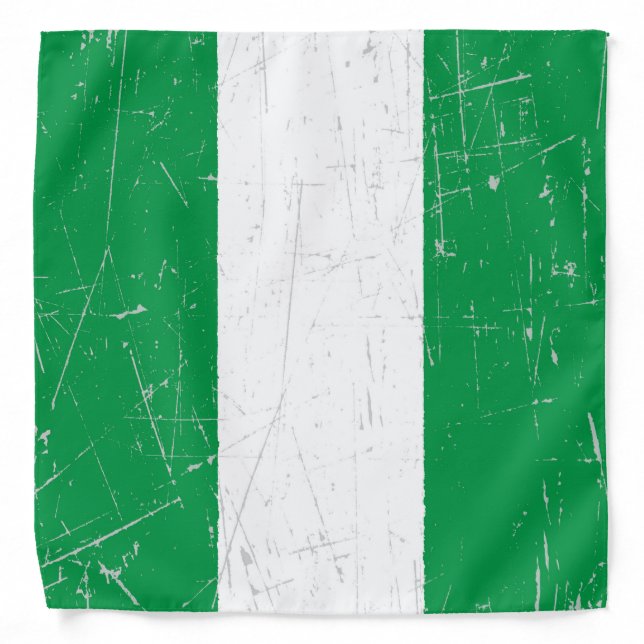 Scuffed and Scratched Nigerian Flag Bandana (Front)