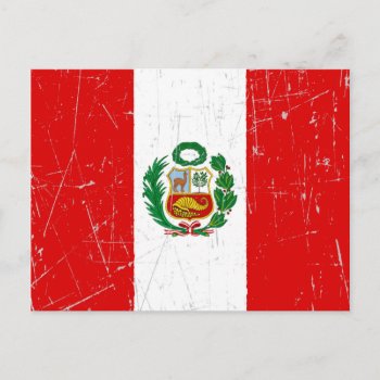 Scuffed And Scratched Peruvian Flag Postcard by UniqueFlags at Zazzle